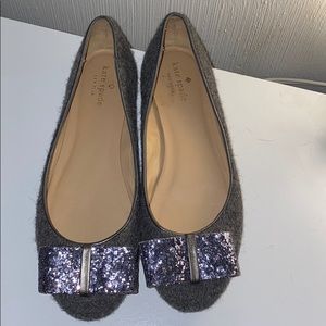 Kate Spade Flats with Glitter Bow